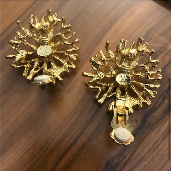 Sold/// Kenneth Jay Lane Vintage Huge Earrings - Picture 4 of 6